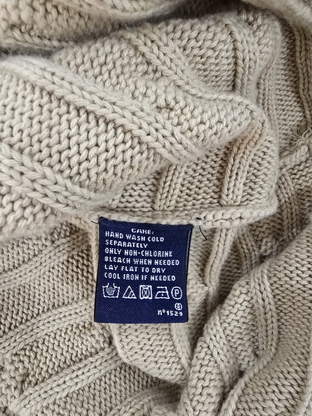 Ralph Lauren Sport Cream Cable-Knit Short Sleeve Sweater Size L - Picture 6 of 6